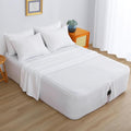 Air Mattress Sheet Set for 16-24 Inch Air Beds Queen Size,Deep Pocket Fitted Sheet with Inflation Opening,Soft & Breathable, for Guests, Camping, RVs, Includes Pillowcase Flat Sheet Fitted Sheet,White
