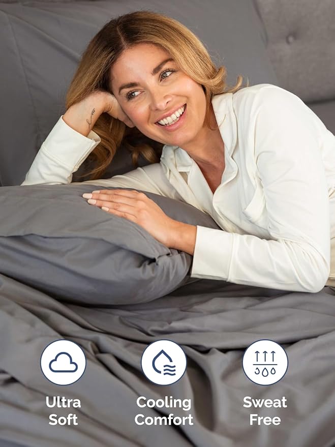 Extra Deep Pocket Twin XL Sheets - 3 Piece Breathable & Cooling Bed Sheets - Hotel Luxury Bed Sheet Set - Soft, Wrinkle Free & Comfy - Easily Fits Extra Deep Mattresses - Deep Pocket Dark Grey Sheets