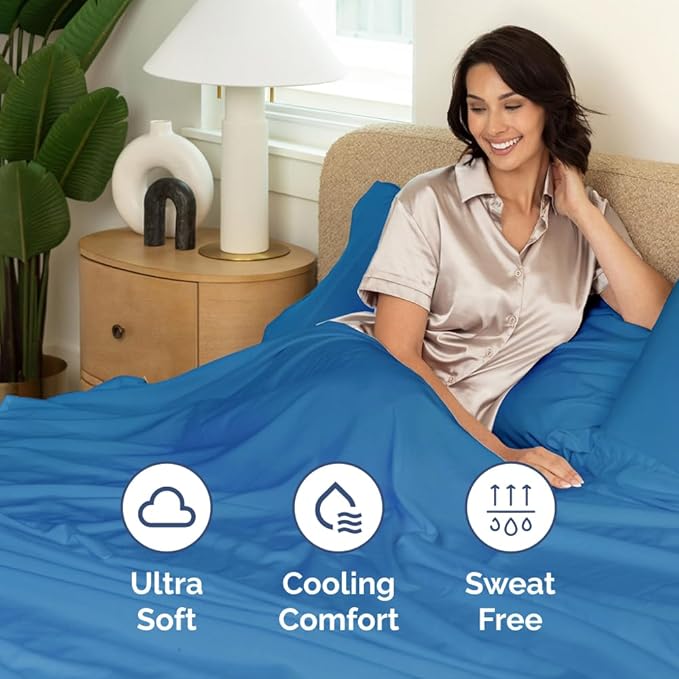 Extra Deep Pocket Twin Sheets - 3 Piece Breathable & Cooling Bed Sheets - Hotel Luxury Bed Sheet Set - Soft, Wrinkle Free & Comfy - Easily Fits Extra Deep Mattresses - Deep Pocket Royal Blue Sheets