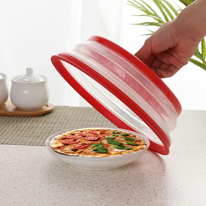 Collapsible Microwave Splatter Cover, 10.5 Inch, Microwave Plate Cover With Steam Vent (Light grey)