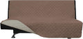 Easy-Going Futon Slipcover - Reversible Armless Sofa Cover - Furniture Protector - Water Resistant - Pets & Kids (Brown/Beige)