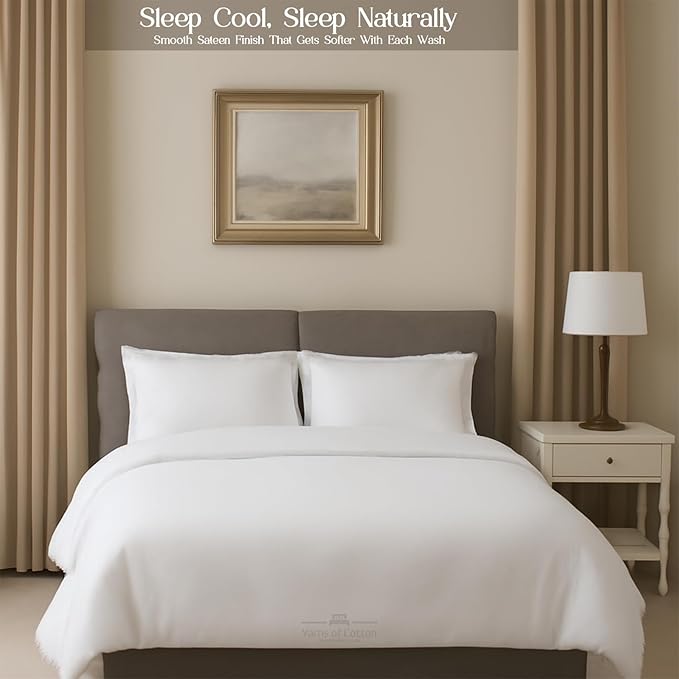 Sleeper Sofa 4 Piece Bed Sheet Set Premium Quality 100% Cotton 500 Thread Count, Smooth & Super Soft Sateen Weave, Extra Soft Bed Sheets, Wrinkle Free, 4 Inch Deep Pocket (Queen, White)