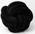 Knot Ball Pillows, Round Throw Pillow Cushion Home Decoration Soft Plush Pillow, Throw Knotted Ball Pillow Handmade Children Room Decoration Round Plush Toy Pillow (Black,11"/28cm)