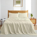 Shreem Linen XL Twin Sheets Set - Luxury 338 Thread Count 100% Egyptian Cotton Sateen, Twin XL Sheet Set with All Around Elastic for a, Hotel Quality Bedding (Ivory Solid)