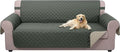 U-NICE HOME Reversible Sofa Cover Couch Cover for Dogs with Elastic Straps Water Resistant Furniture Protector for Pets Couch Cover for 3 Cushion Couch (Sofa, Grey/Beige)