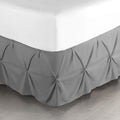 Nestl Dark Grey Bed Skirt Cal King Size, Pinch Pleat Cal King Bed Skirt, 14" Inch Drop Cal King Bedskirt, Hotel Quality Grey Bed Skirts, Microfiber Bedskirt for Cal King Bed, Grey Cal King Bed Skirt