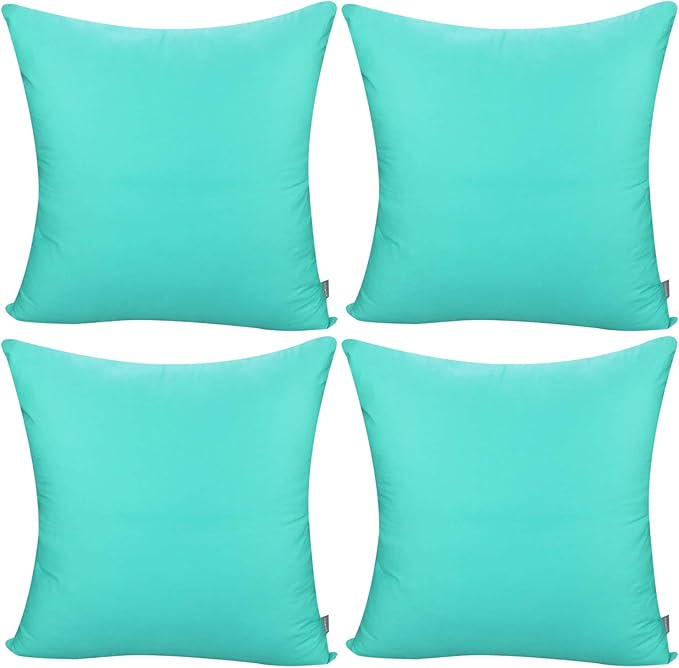 4-Pack 100% Cotton Comfortable Solid Decorative Throw Pillow Case,Thmyo Square Cushion Cover Pillowcase Sublimation Blank Pillow Covers DIY Throw Pillowcase for Sofa Bedroom(20x20 inch/ 50x50cm,Green)