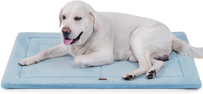MADE 4 PETS Dog Crate Pad Bed for Extra Large Dogs, Washable & Reversible, Anti-Slip Kennel Mat for Cozy Sleeping, Soft Fluffy Dog Bed for Indoor & Outdoor Use, 48"x30", Blue