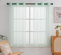 PI Green Sheer Curtains 63 Inches Long,Grommet Top Mint Cool Voile Window Treatment for Farmhouse/Bay Window 2 Panels (W42 X L63, Mint Green)