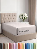 Extra Deep Twin XL Fitted Sheet - Hotel Luxury Single Fitted Sheet Only - Easily Fits 18 inch to 24 inch Mattress - Ultra Soft, Wrinkle Free with Extra Deep Pockets - Breathable & Comfy - Light Grey