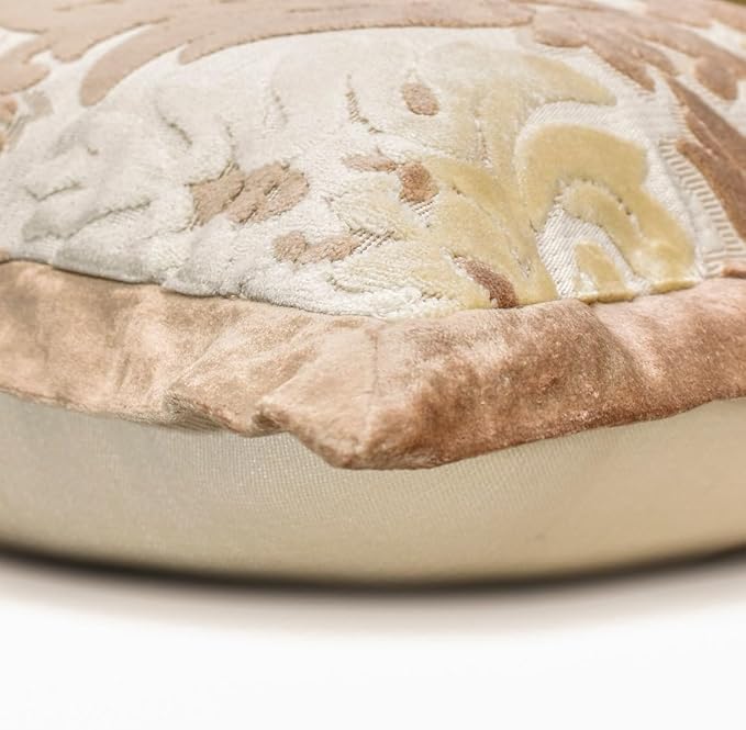 The HomeCentric King/Queen/Twin Beige Luxury Queen 74"x18" Bed Runner Without Pillow Cover, Damask Bed Scarf on Velvet Fabric - Emmeline