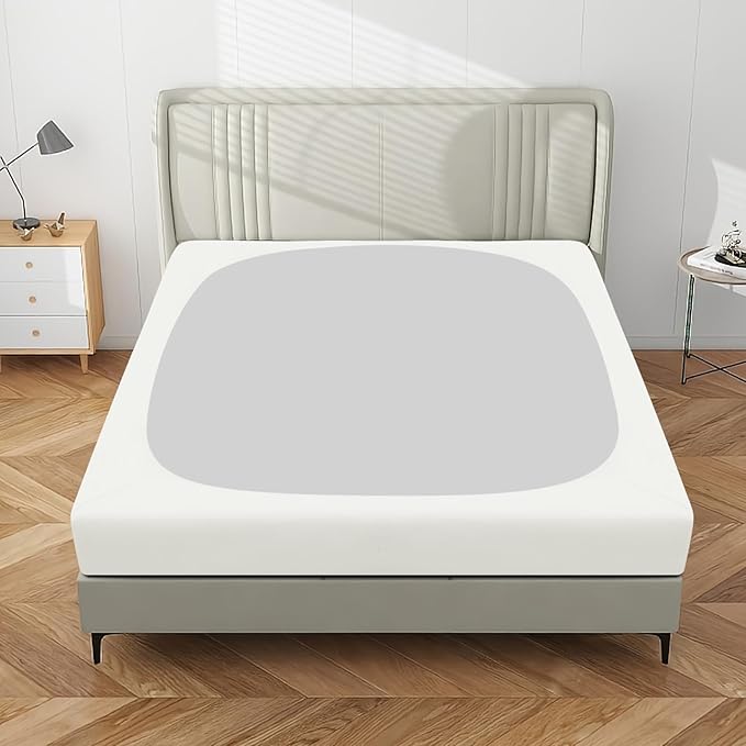 PureFit Stretchy Box Spring Cover King - Elastic Fitted Box Spring Wrap Around 4 Sides, Wrinkle & Fading Resistant Fits King and C-King Size Beds, Ivory