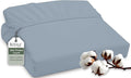 ROYALE LINENS 300 Thread Count 100% Long Staple Combed Cotton Fitted Sheet Twin XL - Super Soft Deep Pocket Bottom Sheet - Fitted Sheets Only - Elastic Sheets (Twin XL, Lake Blue)