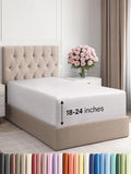 Extra Deep Twin XL Fitted Sheet - Hotel Luxury Single Fitted Sheet Only - Easily Fits 18 inch to 24 inch Mattress - Ultra Soft, Wrinkle Free with Extra Deep Pockets - Breathable & Comfy - French Grey