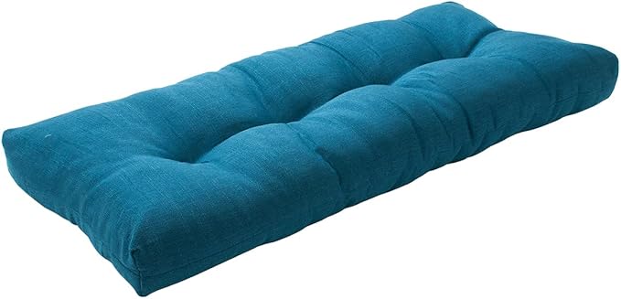 FUNHOME Outdoor Bench Cushion 48 x18 inch with Non-Slip Grips,Water Resistant Porch Swing Cushion,Bench Pillow Pads,Tufted Cushions for Patio Garden Furniture,48" Seat Cushions(Light Blue)