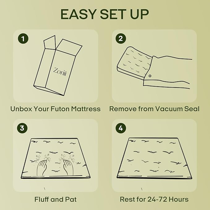 ZonLi Japanese Floor Futon Mattress Queen Size 80"x 60", 100% Cotton Cover 4'' Thicken Tatami Mattress, Foldable Sleeping Pad, Portable Dormitory Tatami Mat, Roll Up Floor Lounger Bed for Adult (Grey)