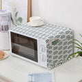 AKOAK 1 Pack 30cm x 90cm/11.81" x 35.43" Household Kitchen Microwave Dust Cover Cotton Linen Oven Cover with Storage Bag Home Decoration Accessories (Green Plants)