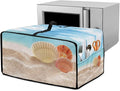 Toaster Oven Dust Cover Protective Microwave Oven Cover with Pockets, Small Appliance Decor for Kitchen Countertop, S, Beach Seashell