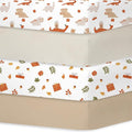 Bimocosy Crib Sheets 4 Pack, Baby Crib Sheets Fitted for Boys and Girls Breathable & Snug Fit, Soft Toddler Bed Sheets for Standard Crib Mattress Nursery Daycare Essentials, Autumn Dinos