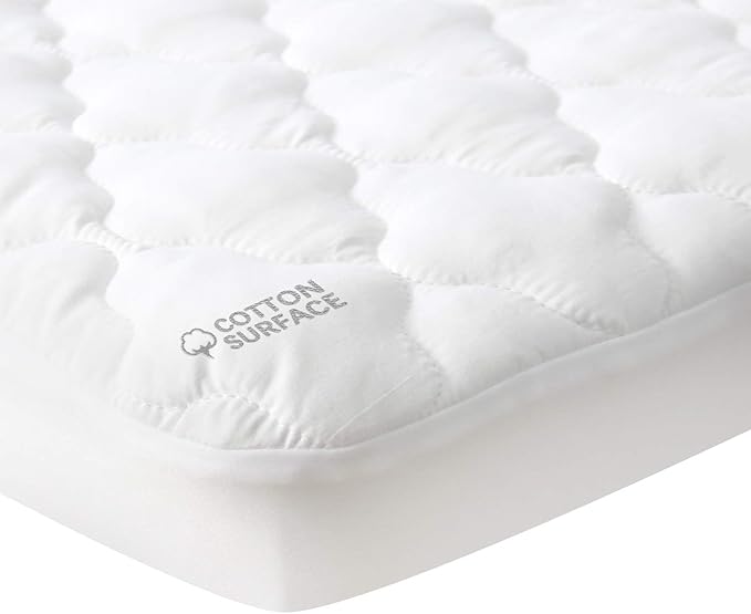 Waterproof Pack and Play Mattress Pad Sheets Fitted, Cotton Fabric Pack and Play Protector, Fits Graco Play Yard, Baby Mini Crib Sheet Cover