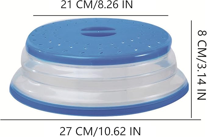 Collapsible Microwave Splatter Cover, 10.5 Inch, Dishwasher-safe, Microwave Plate Cover With Steam Vent，BPA-Free Silicone & Plastic (Cream yellow)