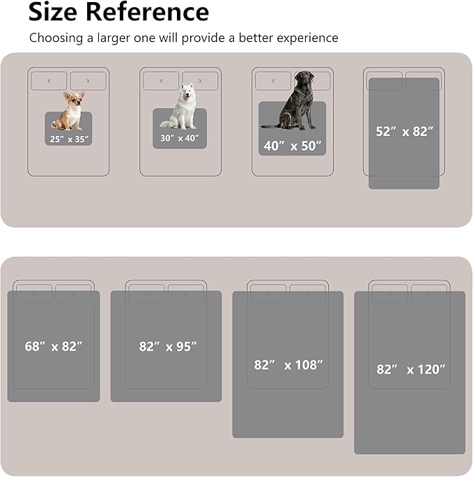Waterproof Blanket for Bed King Size, Leak Proof Dog Couch Blankets Reversible, Pet Throw Sofa Furniture Protector Machine Washable-82 x108,Light Grey+Dark Grey