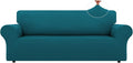 LURKA Stretch Sofa Slipcovers 1 Piece Couch Covers for 3 Cushion Couch Sofa Furniture Protector Full Sofa Covers with Elastic Bottom for Kids and Dog (Large, Peacockblue)