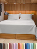 RV Short Queen Sheet Set 60 X 75 - 4 Piece RV Short Queen Bed Sheets - Soft, Breathable & Cooling - Designed for Bunks, Trailers & Camper - Fits 8” to 12" Mattress - Hotel Luxury Bedding - French Grey