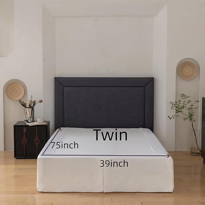 Twin Bed Skirt, Wrap Around Bed Skirt with Pleated Corner, 14 Inch Drop Pleated Waffle Weave Bedskirts, Anti-Slip, Microfiber, Ivory, 14'' Twin