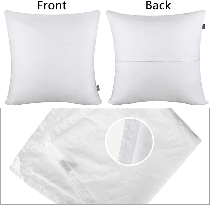 Thmyo 4-Pack 100% Cotton Comfortable Solid Decorative Throw Pillow Case Square Cushion Cover Pillowcase Sublimation Blank Pillow Covers Christmas DIY Throw Pillowcase for Sofa(22x22inch/55x55cm,White)