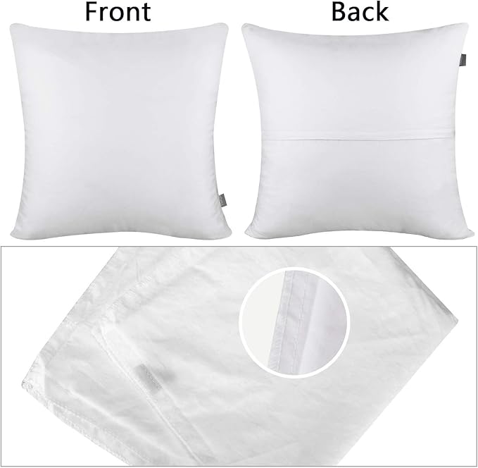Thmyo 4-Pack 100% Cotton Comfortable Solid Decorative Throw Pillow Case Square Cushion Cover Pillowcase Sublimation Blank Pillow Covers Christmas DIY Throw Pillowcase(20x20inch/50x50cm,White)