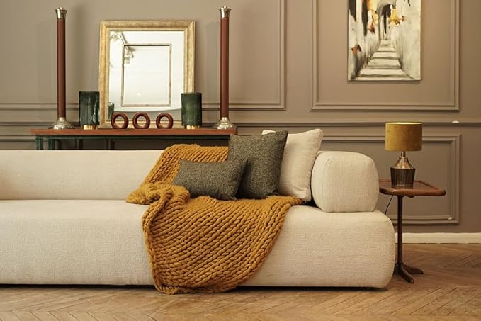 Haven & Glow Decorative Throw Pillow Cover – Rectangular Cushion Case with Zipper | Modern Sofa, Couch & Bed Accent Pillow Covers for Room, Bedroom & Home Decor | 20 x 12 inches – Silver Brown – 2 Pc