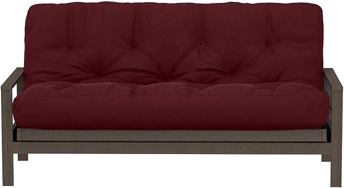 Royal Sleep Products by The Futon Factory 6 inch Foam Futon Mattress - Solid Burgundy Cover - Queen Size - CertiPUR Certified Foams - Made in USA - (Frame not Included)