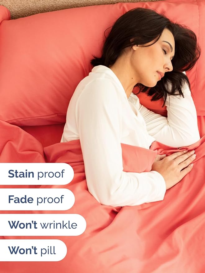 Extra Deep Pocket Twin XL Sheets - 3 Piece Breathable & Cooling Bed Sheets - Hotel Luxury Bed Sheet Set - Soft, Wrinkle Free & Comfy - Easily Fits Extra Deep Mattresses - Deep Pocket Coral Sheets Set