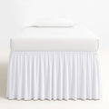 Dorm Bed Skirt Twin XL 36 Inch Drop, 100% Microfiber Extra Long College Dust Ruffle Bedskirt for Adjustable Beds, Elastic Wrap Around Design, White