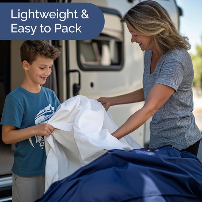 RV King Size Sheet Set 72 X 80 - 4 Piece RV Short Queen Bed Sheets - Ultra Soft, Breathable & Cooling - Designed for Bunks, Trailers & Camper - Fits 8” to 12" Mattress - Hotel Luxury Bedding - White