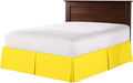 Bed Skirt - 100% Cotton 800 Thread Count Box Pleated Bed Skirt - Luxury Pleated Dust Ruffle, Hotel Quality Modern Bed Skirt, Easy Fit with 12 Inch Tailored Drop, Queen, Yellow