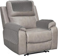 uxcell 3 PCS Armrest Covers, Couch Arm Cover Furniture Protect Slide Recliner Chair Armchair Covers with Side Storage Pocket for Sofa Recliner, Light Grey