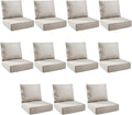 Outdoor Cushion Set for Furniture Patio Furniture, UV Resistant, Water Resistant - 6 Inch Thick Foam Garden Cushions – 22x24 Inch Patio Seat Covers for Chair/Sofa/Couch | Beige | 11-Pack |
