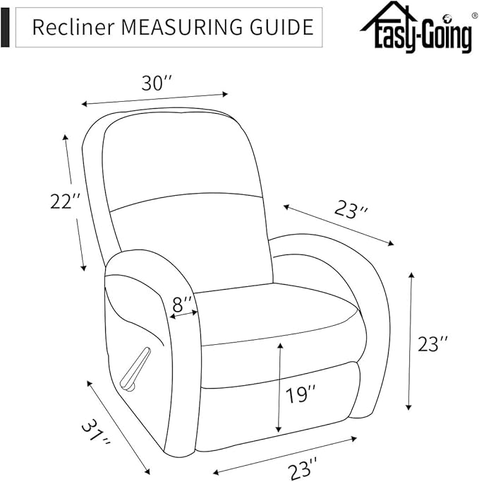 Easy-Going Sofa Slipcover Waterproof Recliner Chair Cover Non-Slip Fabric Couch Cover for Living Room Washable Furniture Protector for Pets Kids Children Dog Cat (Recliner, Chocolate)