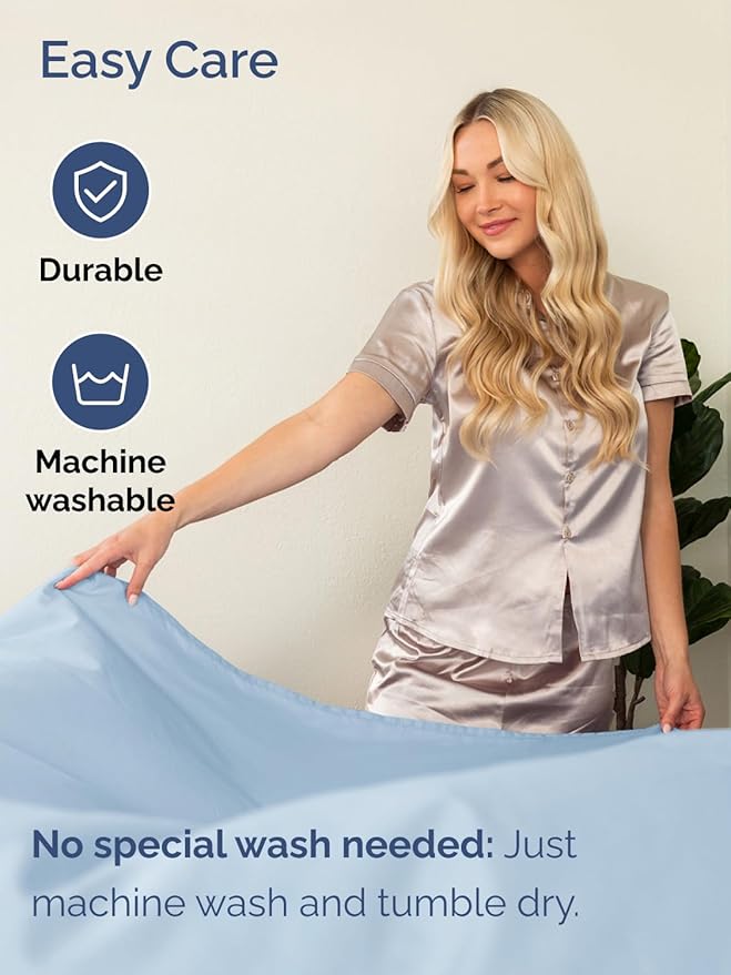 Extra Deep Pocket King Sheets - 4 Piece Breathable & Cooling Bed Sheets - Hotel Luxury Bed Sheet Set - Soft, Wrinkle Free & Comfy - Easily Fits Extra Deep Mattresses - Deep Pocket Sky Blue Sheets Set