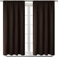 BGment Short Blackout Curtains 40 Inches Length - Rod Pocket Thermal Insulated Room Darkening Window Drapes for Kitchen Bedroom Bathroom, Brown, 2 Panels, 42 x 40 Inch