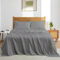 Twin Sheets Set - Luxury 338 Thread Count 100% Egyptian Cotton Sateen, Twin Sheet Set with All Around Elastic for a, Hotel Quality Bedding (Light Grey Solid)