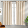 BGment Short Blackout Curtains 48 Inch Length - Thermal Insulated Drapes with Rod Pocket Privacy Darkening for Bedroom Living Room, 2 Panels, Champagne, 42 X 48 Inch