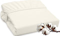 ROYALE LINENS 300 Thread Count 100% Long Staple Combed Cotton Fitted Sheet Twin XL - Super Soft Deep Pocket Bottom Sheet - Fitted Sheets Only - Elastic Sheets (Twin XL, Cream)