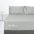 Sunflower Queen Fitted Sheet, 1-Piece Extra Deep Pocket Fitted Bottom Sheet 22", 100% Cotton Sateen Soft Breathable, Silver Gray