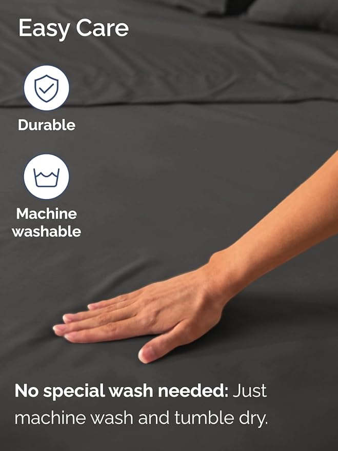 Extra Deep Full Fitted Sheet - Hotel Luxury Single Fitted Sheet Only - Easily Fits 18 inch to 24 inch Mattress - Ultra Soft, Wrinkle & Fade Free w/Extra Deep Pockets - Breathable & Comfy - Charcoal