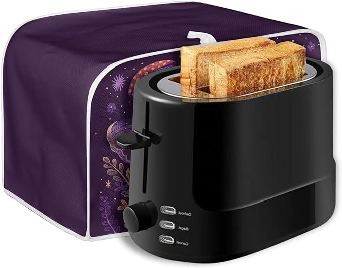 ZFRXIGN Butterfly Toaster Covers 2 Slice Wide Slot Dust Cover Case with Handle Bread Maker Cover Case Small Appliance Covers Toaster Bag Mushroom Moon Night Toaster Cover Purple