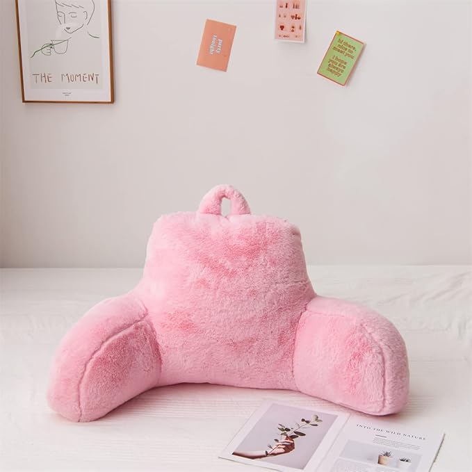Btargot Tie Dyed Reading Pillow Bed Wedge Large Adult Backrest Lounge Cushion with Arms | Back Support for Sitting Up Pink