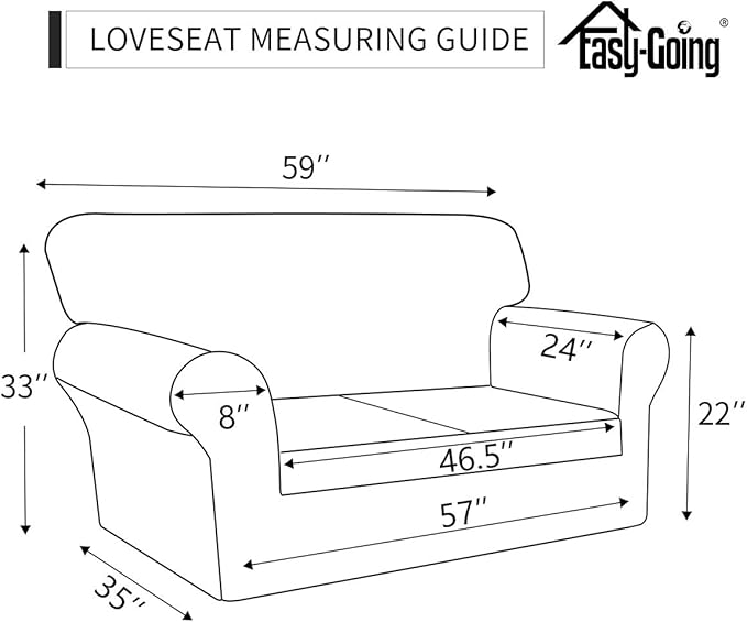 Easy-Going Sofa Slipcover Loveseat Cover Waterproof Couch Cover Washable Sofa Cover for 2 Cushion Couch Non-Slip Fabric Furniture Protector with Pocket for Pets Kids Dog Cat (Loveseat, Camel)